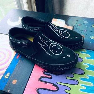 Hand Painted Black Vans